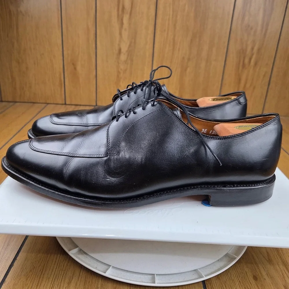 Allen Edmonds Delray Black Leather Split Toe Derby Dress Shoes Mens 14 D 1208